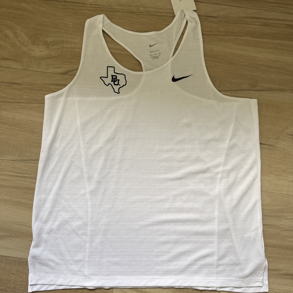 Nike Baylor University White T Back Running Tank Top Dry Fit NEW with Tag XL